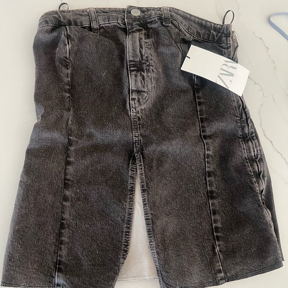 Zara Black Denim Blouse